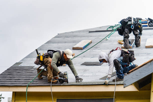 Professional Gutter Installation technician working in Fort Lee, VA